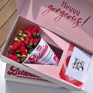 Caja de correo de papel de embalaje de rosa de flores de San Valentín para bálsamo labial champú ducha spa regalo pr caja para regalo de cumpleaños de Dama