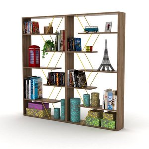 <b>Wood</b> <b>Bookshelf</b> With 5 Shelves Solid Structure Freestanding Vertical Rectangular Design With Back Storage Furniture - Product Image 4