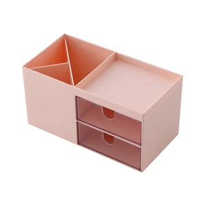 <strong>Small</strong> Desk Organizer with Drawers Mini Plastic Stationery Storage with Pen Holder Multi-Compartment Supply <strong>Box</strong> for Office School - Product Image 6