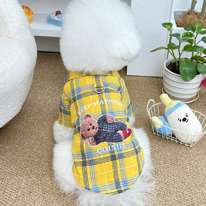Juguetes <span class=keywords><strong>para</strong></span> masticar mascotas de estilo japonés coreano al por mayor, correa de <span class=keywords><strong>caniche</strong></span> Bichón de peluche a cuadros de algodón ecológica, nuevo diseño informal de primavera <span class=keywords><strong>para</strong></span> - Product Image 2