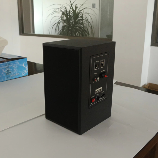 Pair 50W Wood Chassis Cabinet Studio Hifi IP Network Audio Speakers Built-in Decoding Module AUX Communication AC Power Radio