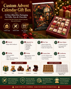 <span class=keywords><strong>Caja</strong></span> de Calendario de Adviento Navideño Personalizada para Empaque de Chocolate, <span class=keywords><strong>Caja</strong></span> Sorpresa de Lujo con 24 Días de Cuenta Regresiva y Divisores, Venta al Por Mayor - Product Image 6