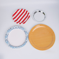 Assiettes à dessert rondes jetables en bagasse, entièrement biodégradables, blanches et à pois dorés, pour mariage et fête d'anniversaire