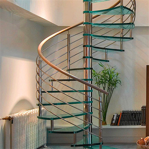 Escaleras <span class=keywords><strong>de</strong></span> Caracol Modernas <span class=keywords><strong>de</strong></span> <span class=keywords><strong>Madera</strong></span> Personalizadas Ace con Peldaños <span class=keywords><strong>de</strong></span> Vidrio, <span class=keywords><strong>Escalera</strong></span> <span class=keywords><strong>de</strong></span> Caracol Metálica para Interiores y Exteriores - Product Image 1