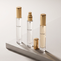 Flacon de parfum miniature transparent en verre de 10 ml, très vendu, vide, portable, avec atomiseur pour usage cosmétique