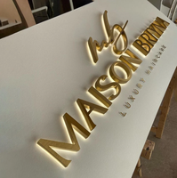 3D Outdoor Spiegelpoliertes Glänzendes Gold Metall-Logo Buchstaben Beschilderung Metall-Wandschild