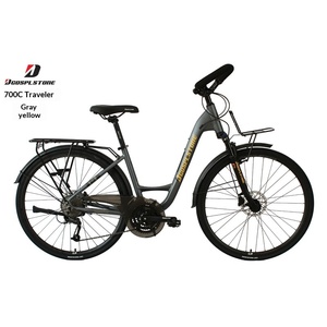 Vélo de montagne en aluminium 700C pour longues distances avec guidon et freins à disque doubles, cadre en aluminium 700C - Product Image 4