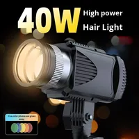 Projecteur LED de studio Kdbao 40W haute puissance en aluminium pour diffusion en direct et photographie, kit d'éclairage d'appoint