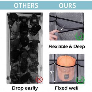Organisateur de rangement pour chapeaux à suspendre sur la porte en tissu maillé respirant - Product Image 4