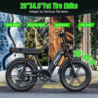 Vélo Électrique Tout-Terrain X6 48V 15A avec Batterie au Lithium Sans Balais et Pneus Larges de 20 Pouces, Modèle 2026 en Stock UE
