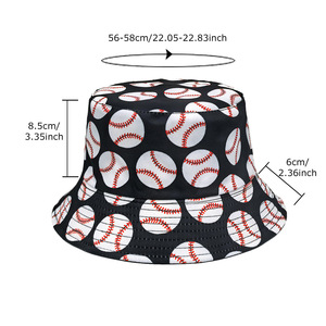 Chapeau Bob Imprimé Baseball pour Hommes et Femmes – Tendance, Imprimé Intégral, Chapeau de Soleil Pliable pour Sports de Plein Air, Casquette de Pêcheur - Product Image 5