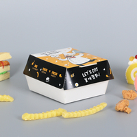 Boîte à fast-food personnalisée, ensemble de boîtes en papier laminé mat avec impression offset pour hamburgers, frites, ailes de poulet, en-cas, poulet frit