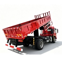Camion benne Dongfeng à conduite à droite (RHD) avec grue de chargement montée de 8 tonnes
