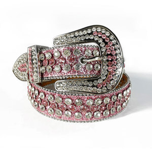 Personnalisé Bling Bling Strass Diamant Ceintures Western Cowgirl Cristal clouté Pu <span class=keywords><strong>Ceinture</strong></span> En Cuir pour Hommes Cinto De Strass - Product Image 5