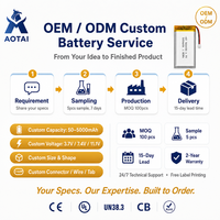 Batería de Polímero de Litio 502050 al por Mayor, 3.7V 500mAh, Batería Recargable de Li-Polímero con Conector JST, Batería Lipo