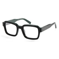 Lunettes de vue rectangulaires surdimensionnées en acétate épais 2027 pour hommes – Monture optique carrée – Oculos