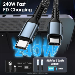 BB38-1 USB C Data Transfer Cable 1m USB C to USB C Nylon Braided Cable Type-C 100W PD Fast Charging Cord High Speed Transfer - Product Image 3