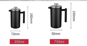 Cafetière à piston en acier inoxydable avec cuillère, noir mat, double paroi, avec cuillère doseuse à café - Product Image 3