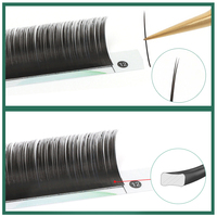 Cnklash gros noir mat Double pointes extensions de cils longs naturels 0.15 0.20 C D Cc cils plats faits à la main synthétique 15mm