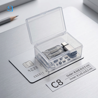 Boîte d'emballage en plastique PS transparente C8, petite, rectangulaire, avec couvercle à charnière, pour le rangement de bijoux, boîte de rangement transparente pour outils, conteneur