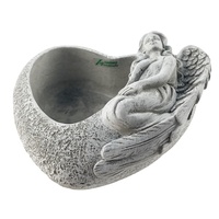 Offre Spéciale décor d'ange de style classique pot de jardin en ciment état de sol couleur gris ange avec forme de coeur conception populaire