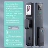 Interphone vidéo, surveillance à distance, serrure de porte intelligente électronique numérique sans clé, reconnaissance faciale 3D, poignée de porte intelligente avec empreinte digitale et caméra