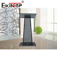 Ekintop Pupitre Moderne Transparent en Acrylique et Plexiglas avec Étagère de Rangement pour Églises, Conférences et Écoles