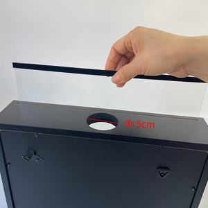 8x8 pouces carré noir fente supérieure 5cm vin liège support boîte bière casquettes billets talons ombre boîte <span class=keywords><strong>cadre</strong></span> - Product Image 3