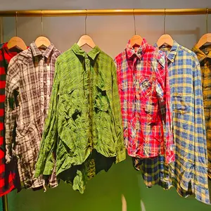 Guangzhou factory directly supply men women used adult flannel soft shirt