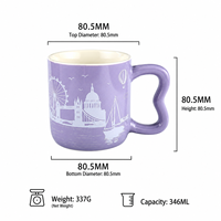 Tasses à café en céramique personnalisées avec poignées uniques, réutilisables, conformes aux normes alimentaires, conception en poterie colorée, cadeaux pour la maison, ODM disponible