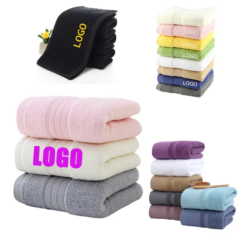 Asciugamano multicolore con Logo personalizzato per barbiere Spa salone di bellezza per unghie rosa in cotone grigio e asciugamano per il viso in microfibra