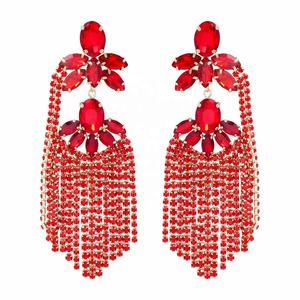 Pendientes de Borla con Flores de Diamantes de Varias Capas, Tendencia Femenina Nueva en Europa y Estados Unidos, Patrón Geométrico Exagerado para Banquetes - Product Image 6