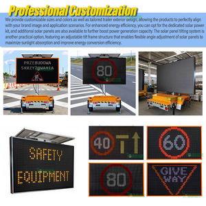 Panneau de signalisation routière mobile pliable 12V IP65 à LED solaire à messages variables, couleur ambre, pour remorque, vente chaude en usine - Product Image 5