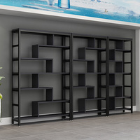 Présentoir industriel durable pour cosmétiques, étagère en acier et bois pour magasin de proximité pour bébés, vitrine d'échantillons