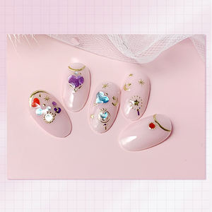 Autocollants pour ongles en cristal <span class=keywords><strong>3D</strong></span> en plastique, vente en gros, cinq dix GMPC/Sedex/ISO/EUDR, or métallique, fleurs végétales, pointes d'ongles - Product Image 4