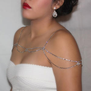 سلسلة كتف مثيرة متعددة الطبقات من أحجار الراين للنساء، مجوهرات للجسم على الموضة الأوروبية والأمريكية للحفلات - Product Image 3