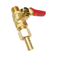 Small Red Handle Brass Gas Stove Valve 1/4 Outer Thread Insertion Pagoda Head Threaded Connection Ball Valve Product Category