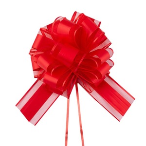 Pita Bunga Organza Plastik Besar 15cm Elegan Ramah Lingkungan, Pita Tarik Warna Polos, Bola Hadiah Natal, Pita Hadiah Bunga Plastik - Product Image 5