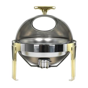 Estufa Buffet Redonda de Acero Inoxidable con Tapa Abatible de 500-1500W para Equipos de Calefacción en Hoteles y Cantinas - Product Image 1