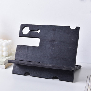 Support de téléphone portable en bois de pin noir mat support de téléphone de style nautique pliable avec peinture - Product Image 3