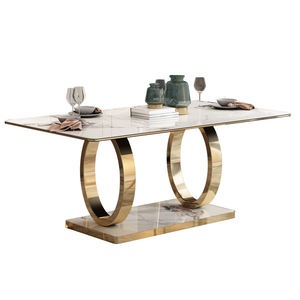 Muebles para el hogar ligeros, mesa de comedor de lujo moderna, parte superior de mármol, Base elegante para comedor, venta al por mayor - Product Image 6