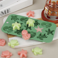 Moule en silicone alimentaire à 12 cavités pour chocolat, tortue de mer, pieuvre, étoile de mer, bonbons, gelée, glaçons, outils de pâtisserie et de décoration de gâteaux