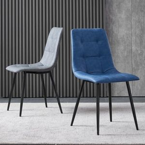 Chaises de salle à manger en velours à pieds métalliques, style nordique moderne, pour hôtels et restaurants, vente en gros à prix abordable - Product Image 2