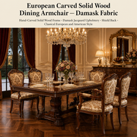 Chaise de salle à manger classique, dossier en tissu, fauteuil, style américain, tissu floral, chaise de bureau à domicile