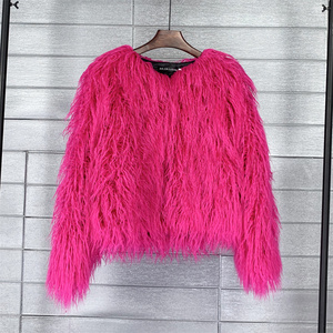 Manufacturer Direct Candy Color Imitation Fur Short Jacket Ladies Fashion Faux <strong>Beach</strong> Wool <strong>Coat</strong> Wholesale - Product Image 1