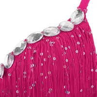 Tops de soutien-gorge pour danse du ventre pour femmes, festivals rave, tenue de soirée, clubwear, paillettes, glands, strass, soutien-gorge push-up, danse du ventre