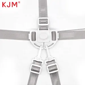 KJM High Sale Baby Product Accessories Nylon Plastic Material Replacement Stroller Seat Belt 5 Point Harness High Chair Strap