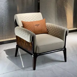 Sofá de cuero de ascenso cómodo moderno personalizado de fábrica, juego de sillas de ocio gris para muebles de sala de estar