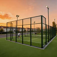 Terrain de padel professionnel panoramique classique de haute qualité 10x20m, en herbe artificielle, en promotion