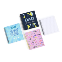 Cahiers A5 à spirale personnalisés avec couverture rigide, impression UV du logo, papier couché 70 g/m², estampage à chaud